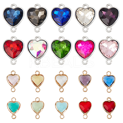 20Pcs 20 Styles Glass Connector Charms KK-GA0001-63-1