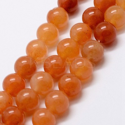 Natural Red Aventurine Bead Strands G-G735-39-6mm-1