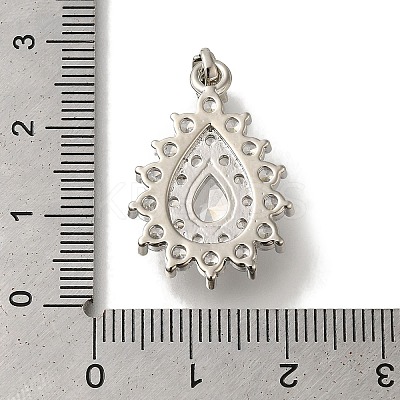 Rack Plating Brass Micro Pave Cubic Zirconia Pendant KK-H485-39P-1