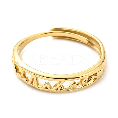 304 Stainless Steel Twist Wave Hollow Adjustable Ring for Women RJEW-C016-24G-1