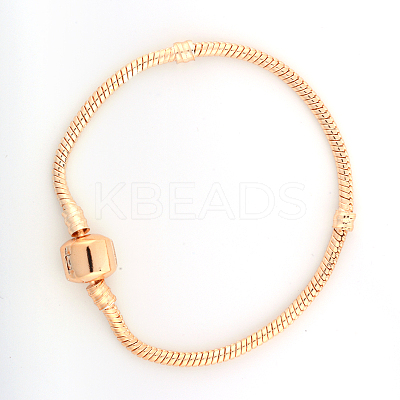 Brass European Style Bracelets for Jewelry Making KK-R031-03-1