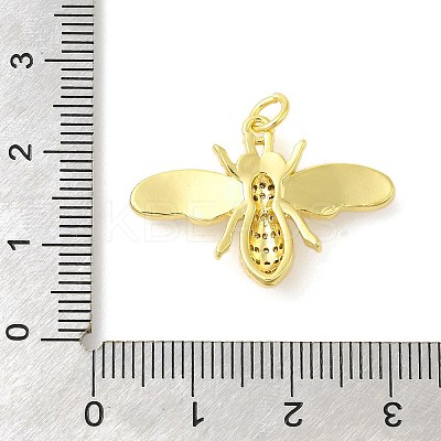Rack Plating Brass Micro Pave Cubic Zirconia Pendants KK-S396-63G-1
