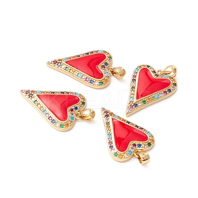 Brass Micro Pave Colorful Cubic Zirconia Pendants ZIRC-Z019-45-NR-1