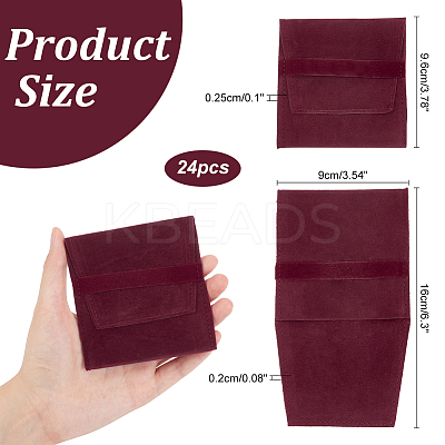 Velvet Jewelry Flap Pouches LS-ABAG-WH0038-43A-1