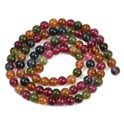 Natural Green Jade Imitation Tourmaline Beads Strands G-B046-08D-4mm-1