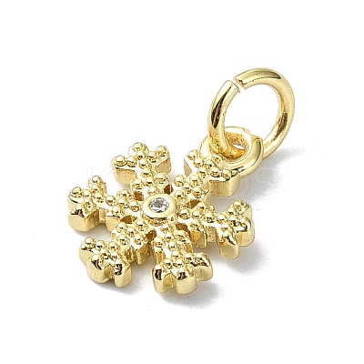 Brass Micro Pave Clear Cubic Zirconia Charms LS-KK-H475-55G-01-1