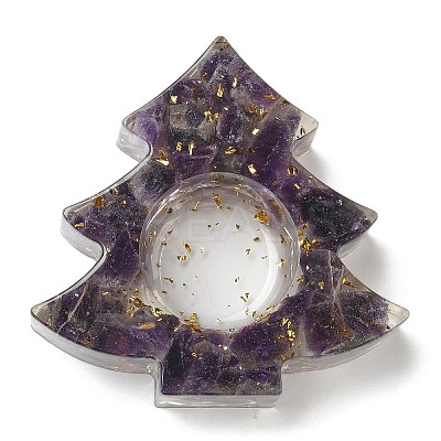 Natural Amethyst & Resin Candle Holder Molds DJEW-H012-03E-1