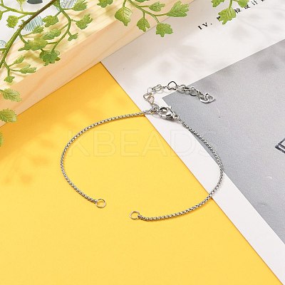 Tarnish Resistant 304 Stainless Steel Box Chains/Venice Chains Bracelets Making AJEW-JB00783-01-1