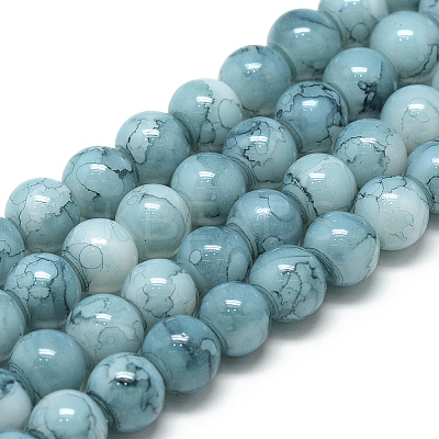 Baking Paint Glass Beads Strands DGLA-S115-8mm-S73-1