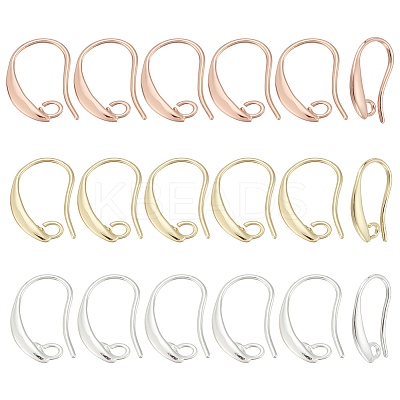18Pcs 3 Colors Brass Earring Hooks KK-LP0001-54-1