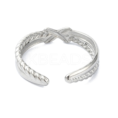 304 Stainless Steel Cuff Rings for Women RJEW-M019-53P-1