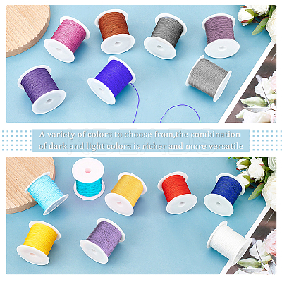 15Rolls 15 Colors Nylon Chinese Knotting Cord NWIR-PH0001-96-1