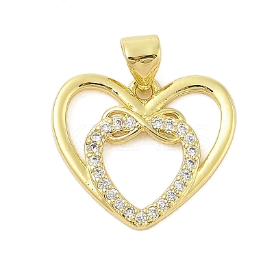 Rack Plating Brass Micro Pave Cubic Zirconia Pendants KK-Z074-49G-1