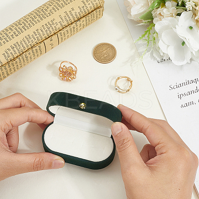 1Pc Rectangle Velvet Couple Rings Box CON-BBC0001-20B-1