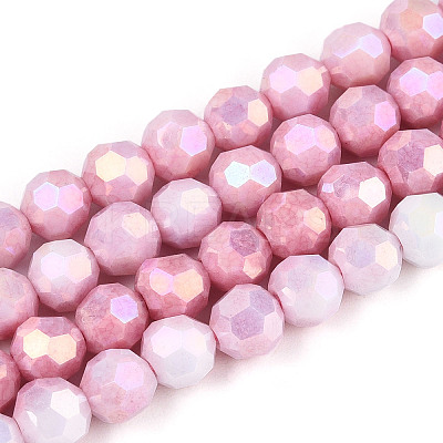 Anti-Tarnish Electroplate Glass Beads Strands X-EGLA-T021-6mm-15-04-1