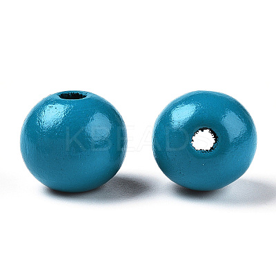 Ocean Themed Spray Painted Wood European Beads WOOD-CJC0018-02J-1