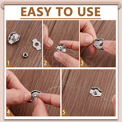 30Pcs 304 Stainless Steel Wire Rope Cable Clip Clamp STAS-GA0002-04-1