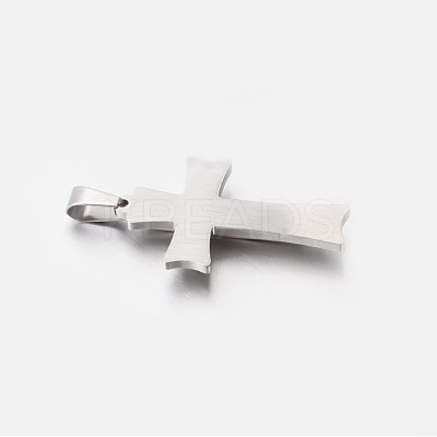 Tarnish Resistant 304 Stainless Steel Cross Pendants STAS-M185-33P-1