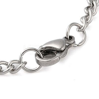 Non-Tarnish 304 Stainlessa Steel Curb Chain Pendant Necklaces LS-NJEW-H034-04P-1