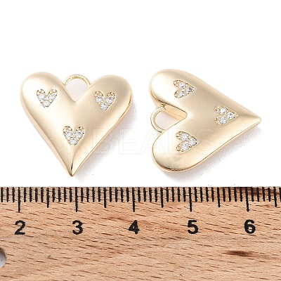 Brass Micro Pave Clear Cubic Zirconia Pendants KK-F871-31G-1