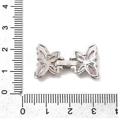 Brass Micro Pave Cubic Zirconia Fold Over Clasps KK-C075-35P-1