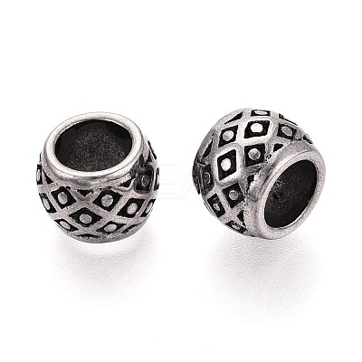 304 Stainless Steel Large Hole Beads STAS-T072-100AS-1