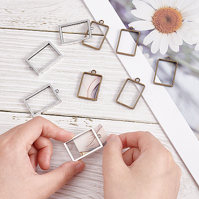Rack Plating Alloy Photo Locket Pendants PALLOY-OC0001-59-1
