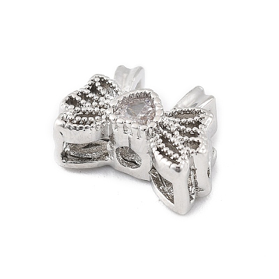 Brass Micro Pave Cubic Zirconia Beads KK-K371-48P-1