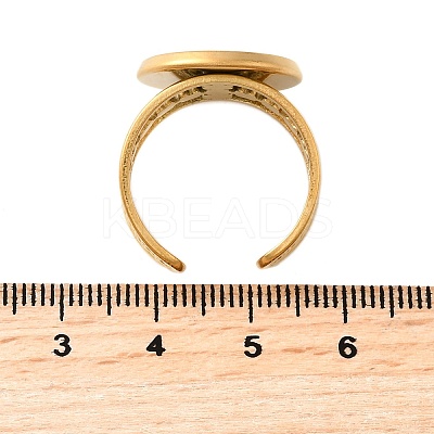 304 Stainless Steel Cuff Ring Components STAS-V012-01D-G-1