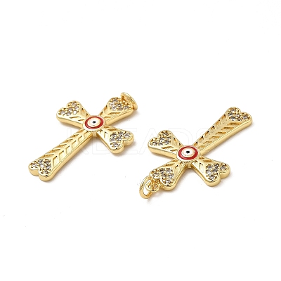 Brass Micro Pave Cubic Zirconia Pendants KK-E068-VB264-2-1