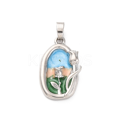 Brass Enamel Pendants KK-S502-02G-A-1
