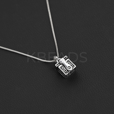 Alloy Prayer Box Urn Ashes Pendant Box Chain Necklace for Women Men PW-WG18929-01-1