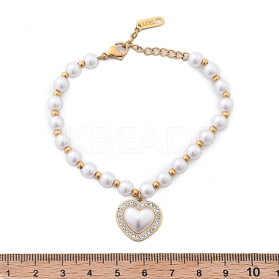 Ion Plating(IP) 304 Stainless Steel Charm Bracelets for Women BJEW-P345-04G-1