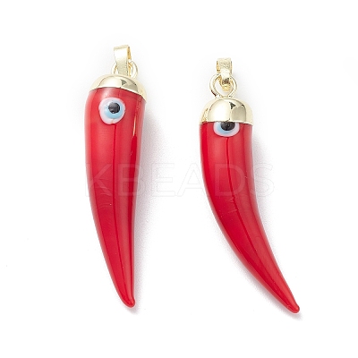 Handmade Evil Eye Lampwork Pendants LAMP-F031-01G-01-1