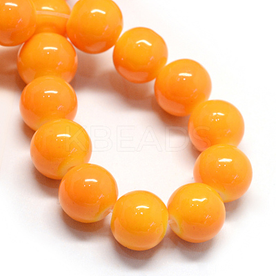 Baking Paint Glass Round Bead Strands DGLA-Q020-10mm-12-1