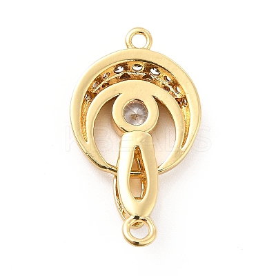 Rack Plating Brass Pave Clear Cubic Zirconia Fold Over Clasps KK-K270-04G-1