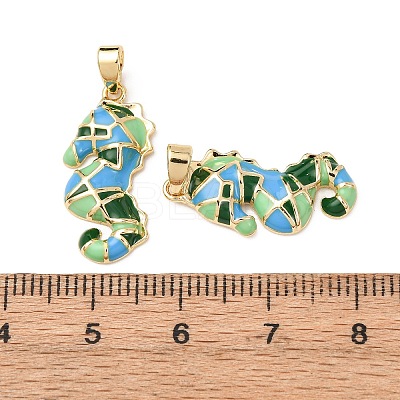 Sea Animals Brass Enamel Pendants KK-F917-01B-02-1