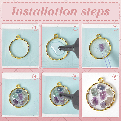 60Pcs 6 Colors Zinc Alloy Ring Tray Settings FIND-WR0012-06-1