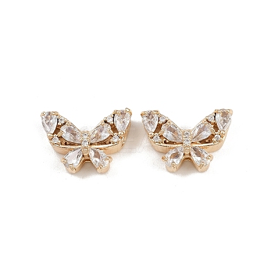 Brass Pave Cubic Zirconia Multi-Strand Butterfly Links KK-K407-30G-01-1