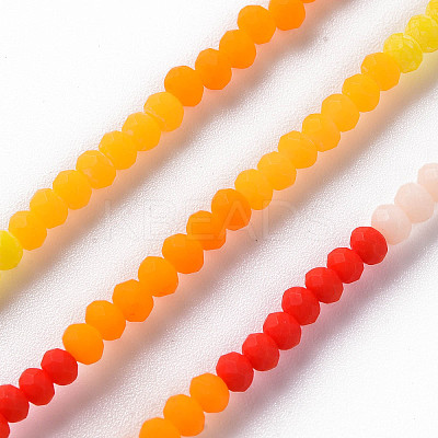 Opaque 7 Colors Frosted Glass Beads Strands LS-FGLA-T002-02A-A03-1