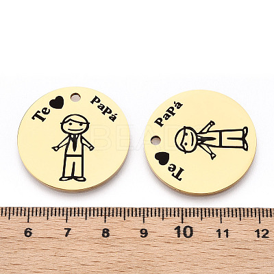 201 Stainless Steel Pendants STAS-T064-37G-3-1