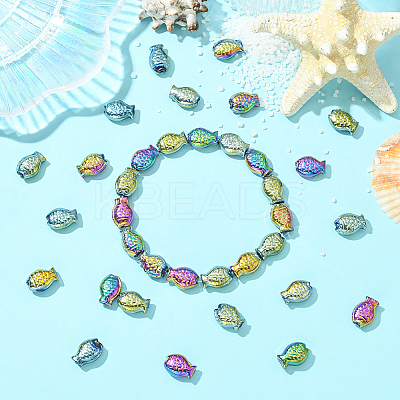 80Pcs 2 Colors Electroplate Glass Beads EGLA-SC0001-54A-1