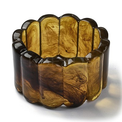 Resin Imitation Gemstone Bangles BJEW-B074-04B-1