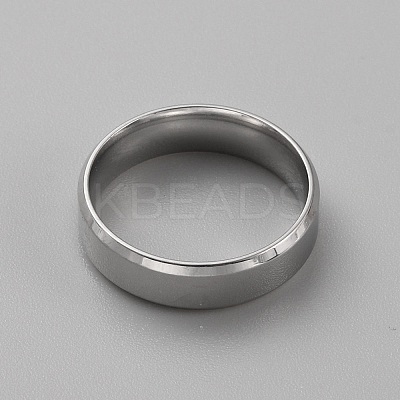 Stainless Steel Simple Plain Band Ring for Men Women RJEW-WH0015-04D-1