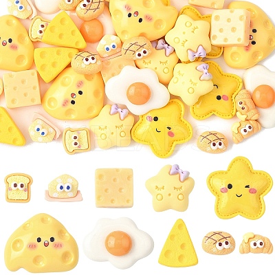 40Pcs 10 Styles Opaque Resin Cabochons CRES-YW0002-66-1