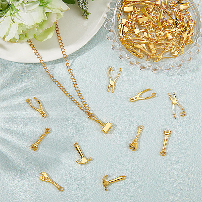 60Pcs 6 Style Alloy Charms FIND-BBC0004-26-1