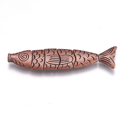 Alloy Fish Beads PALLOY-A13083-R-NR-1