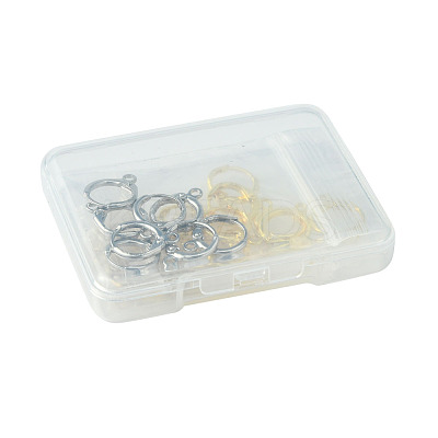 12Pcs 3 Colors Rack Plating Brass Hoop Earring Settings KK-FS0001-45-1