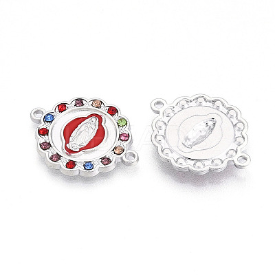 Alloy Rhinestone Enamel Connector Charms PALLOY-T092-02-1
