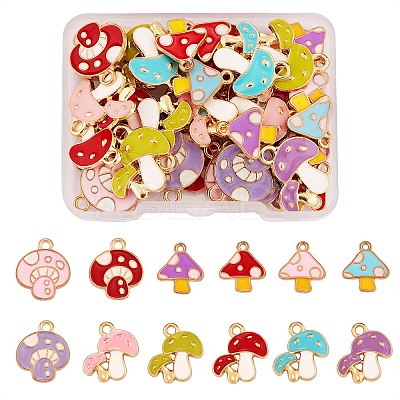 48Pcs 12 Style Autumn Theme Alloy Enamel Charms ENAM-SZ0003-12-1